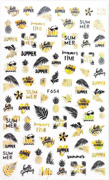 Immagine prodotto BrillBird Adesivo per unghie F654 Holo Oro e Nero (Essiccatore smalto per unghie)