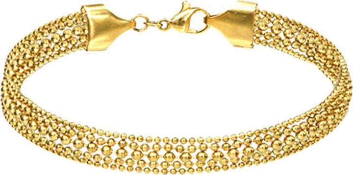 Image du produit Star Piercing Chaîne de bras dorée à l'or fin cinq chaînes à boules individuelles mélangées (19 cm, Acier chirurgical 316L, sans laiton)
