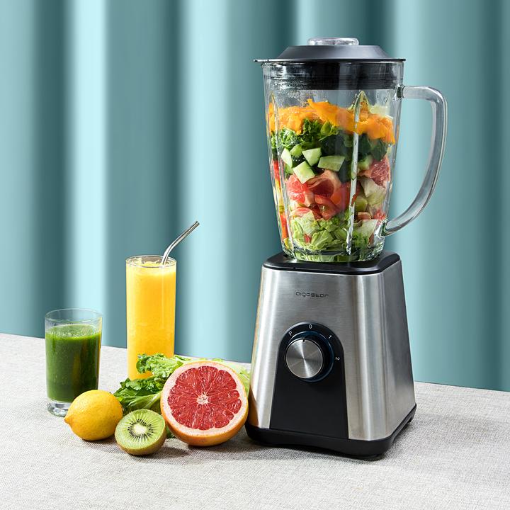 Produktbild Aigostar 1200W Edelstahl Standmixer Smoothie Maker mit 1.8L Glas, Ice-Crusher, Milchshaker