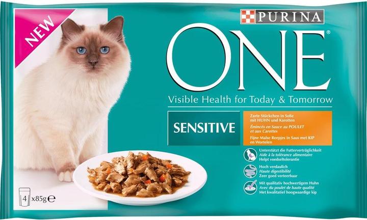 Produktbild Purina ONE Sensitive (Adult, 4 Stk., 340 g)