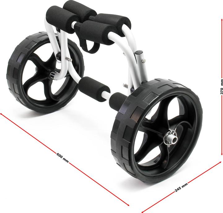 Immagine prodotto Wiltec Carro di trasporto Alu Pliable 45kg Kayak Canoë Avec Roues PU & Sangles en Nylon Fixation Sécu