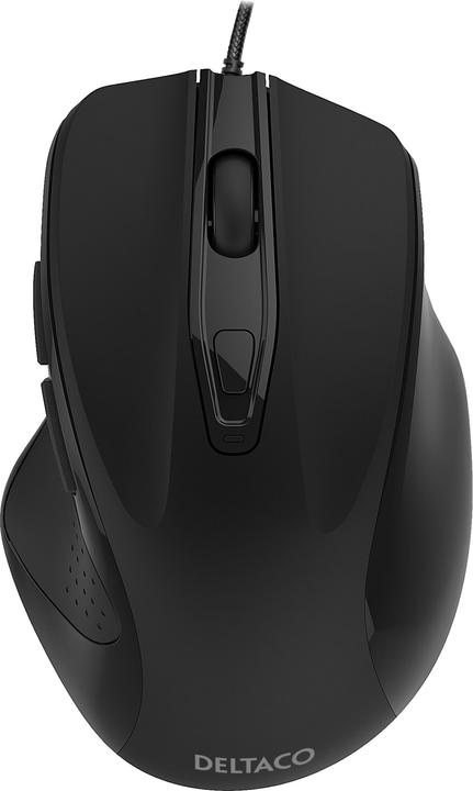 Actual product image Deltaco OFFICE with cord, ergonomic, quiet, black