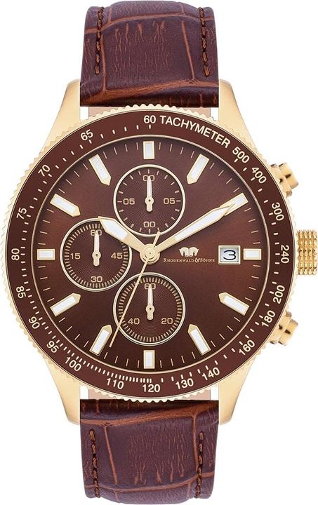 Image du produit Hommes Chronographe Karthago II Cuir véritable Marron - 31950 (Chronographe, 43 mm)