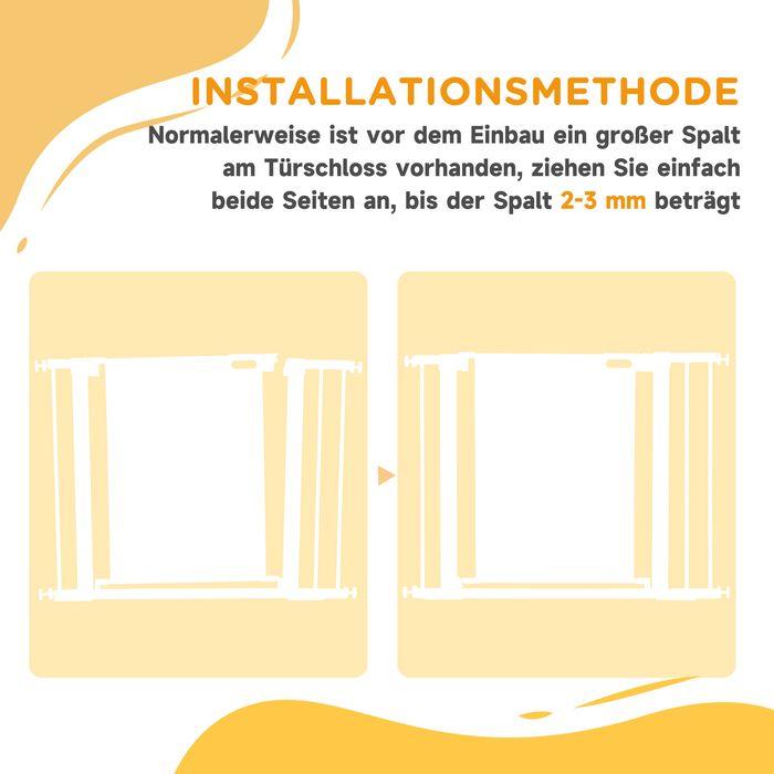 Image du produit Swisshandel24 Porte d'escalier pour animaux Porte pour chiens, réglable de 75 cm à 103 cm, noir