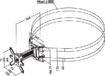 Produktbild Erard Säulenhalterung 40",Metall/Alu, schwarz (55", 30 kg)