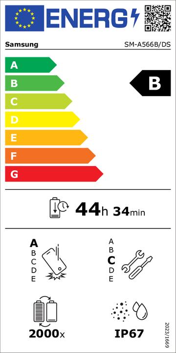Energie-Label Samsung Galaxy A56 (128 GB, Awesome Pink, 6.70", Dual SIM, 50 Mpx, 5G)