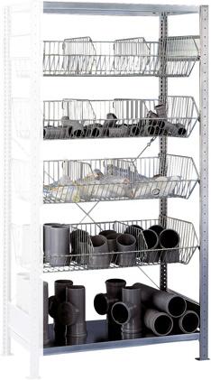 Actual product image Schulte Lagertechnik MULTIplus150 boltless shelving system with wire baskets