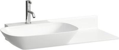 Produktbild Laufen INO Waschtisch, ohne Hahnloch, mit Überlauf, Keramikablage rechts, 900x450mm, H813302 (460 mm, 900 mm)