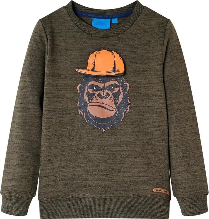 Produktbild VidaXL Kinder-Sweatshirt Dunkelkhaki Melange 140,Material: 80 (140)