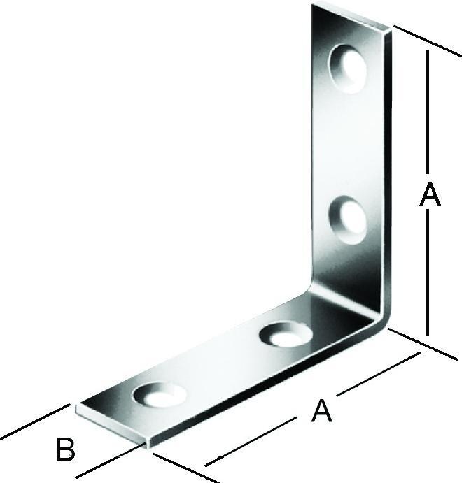 Actual product image Vormann Chair bracket length 60 x 60 mm width 18 mm thickness 2 mm steel blue galvanised (100 pcs.)