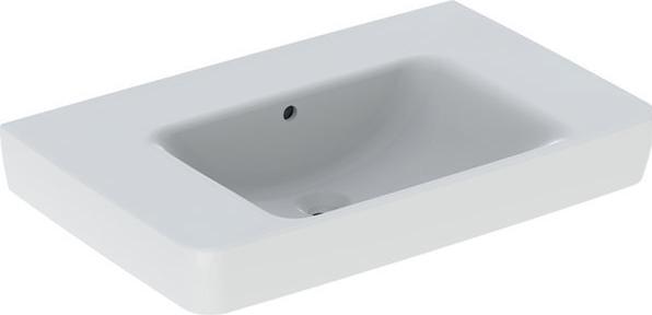 Produktbild Geberit Renova Plan, Waschtisch mit Ablagefläche, 75x48 cm, ohne Hahnloch, mit Überlauf, 501696 (480 mm, 750 mm)