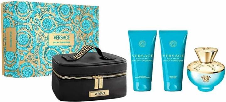 Actual product image Versace Dylan Turquoise pour Femme Christmas 2024 Eau de Toilette / BShower Gel / Body Lotion / Case (Fragrance set)