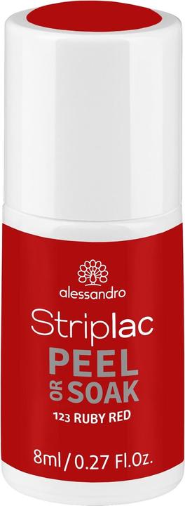 Produktbild Alessandro Striplac Peel or Soak Ruby Red 8 ml (123 Ruby Red, Abziehbarer Nagellack)