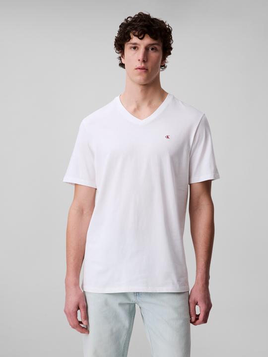 Actual product image Calvin Klein Jeans Ss Smooth Cttn Solid Vneck Tee (M)
