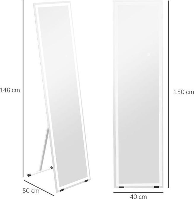 Image du produit Swisshandel24 Miroir intégral, 40 x 150 cm miroir sur pied, miroir mural avec éclairage LED, miroir éclairé avec (40 x 150 cm)