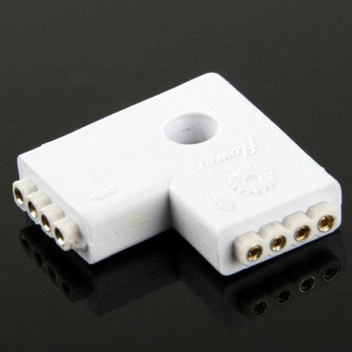 Actual product image Hermex 4 Pin Female Connector L- Connector Adapter Connector for LED Strip Light Chain Roll