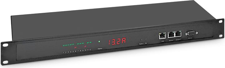 Digitus Smart PDU 1U, outlet bewaakt en geschakeld, ingang 1x16A, uitgangen 12 x C13
