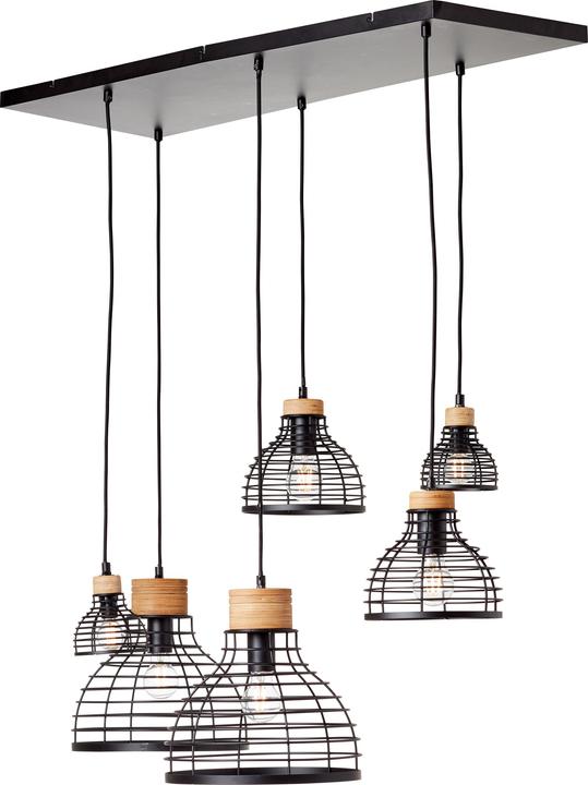 Immagine prodotto Brilliant Luce a sospensione Avia 6flg nero/legno (E27)