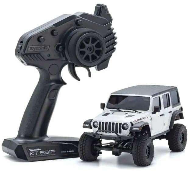 Image du produit Kyosho Scale Crawler Mini-Z Jeep Wrangler Rubicon White ARTR, 1:24 (RTR Prêt à fonctionner)