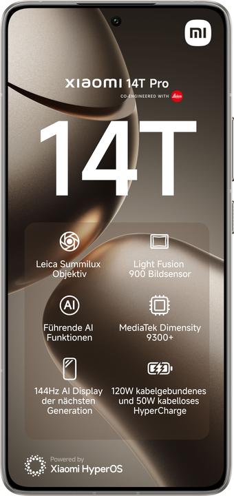 Image du produit Xiaomi 14T Pro + Robot Vacuum X10 Launch Bundle (512 Go, Gris Titan, 6.67", Double SIM, 50 Mpx, 5G)