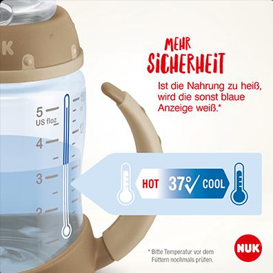 Produktbild NUK Disney Winnie Puuh First Choice Trinklernflasche Temperature Control, 150ml, 6-18 Monate, bei... (150 ml)