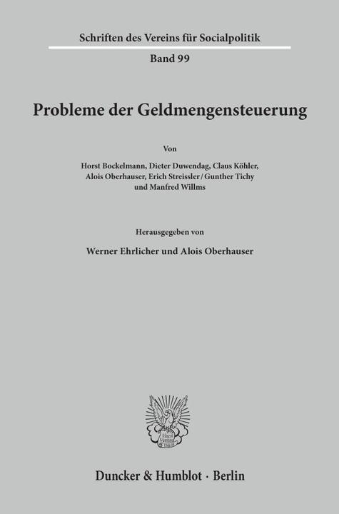 Image du produit Probleme der Geldmengensteuerung. (Werner Ehrlicher, Alois Oberhauser, 1978)
