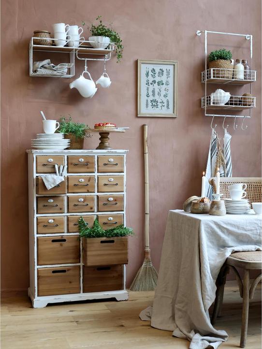 Produktbild Chic Antique Kommode mit 16 Schubladen 107.5 x 67.5 x 34 cm, Nature/Weiss (67.5 x 34 x 107.5 cm)