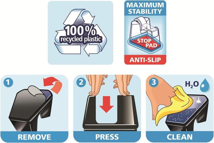 Actual product image tesa EASY CUT SMART adhesive tape dispenser for tables, with anti-slip technology, incl. 1 roll of