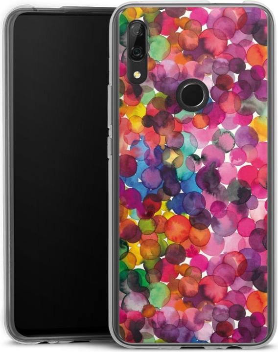 Produktbild DeinDesign Silikon Hülle für Huawei P Smart Z Handyhülle Case Smartphone Schutzhülle Punkte Wasserfarbe bunt (Huawei P Smart Z)