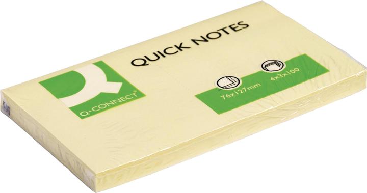 Actual product image Q-Connect Sticky notes Quick Notes yellow (75 x 125 mm)