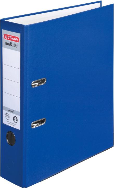 Produktbild Herlitz Ordner maX.file protect A4 8cm blau 5Stk Wechself. (A4, 80 mm, 5 Stück)