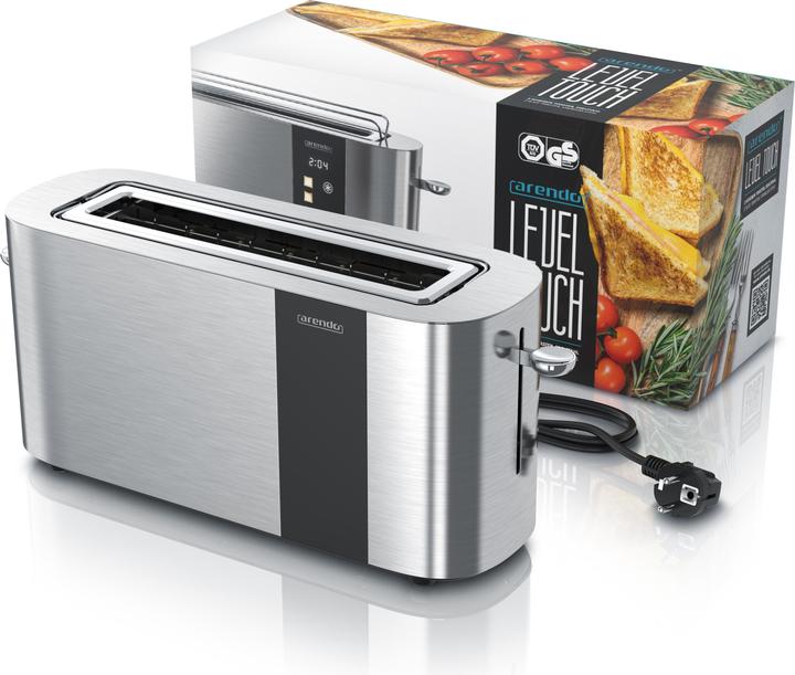 Produktbild Arendo Toaster Edelstahl 2 Scheiben Langschlitz, Touch Display, Restzeit & Bräunungsgradanzeige, 1000 W