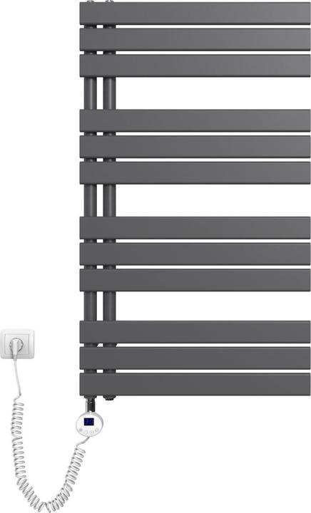 Immagine prodotto Emke Scaldasalviette elettrico con elemento riscaldante e timer, bianco 1041x600mm 600W (600 W)