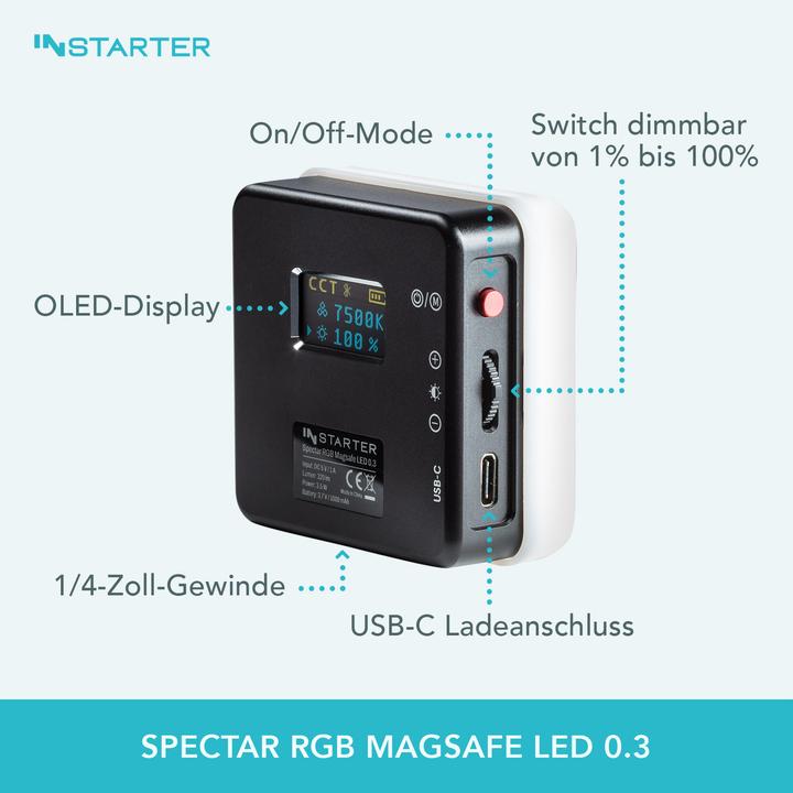 Produktbild Wiltec Spectar RGB Magsafe LED 0.3 (Studioleuchte)