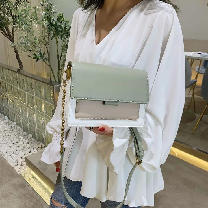 Produktbild Only-Bags.Store Kontrast Farbe Leder Crossbody Taschen Reisen Handtasche Mode Einfache Schulter Messenger Bag