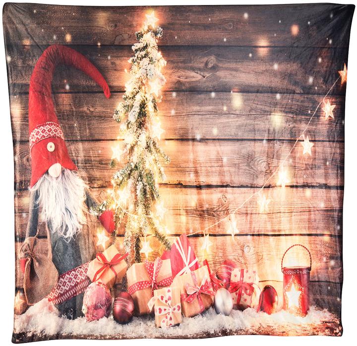 Produktbild Infactory Kuscheldecke mit Weihnachtsmotiv und warmweissen LEDs