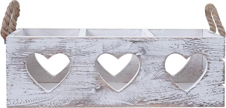 Actual product image Swisshandel24 2x Decorative Box HWC-C26, Storage Box, 2 Handles Indoor Paulownia shabby white, 10x10x30cm (10 x 30 x 10 cm)