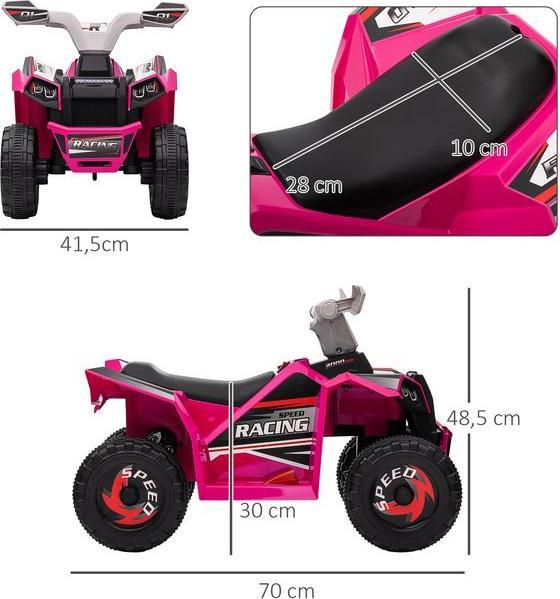 Immagine prodotto Swisshandel24 Quad elettrico per bambini, quad elettrico, funzione avanti e indietro, 6V, 1,5-3 anni, 2,5 km/h (6 V)