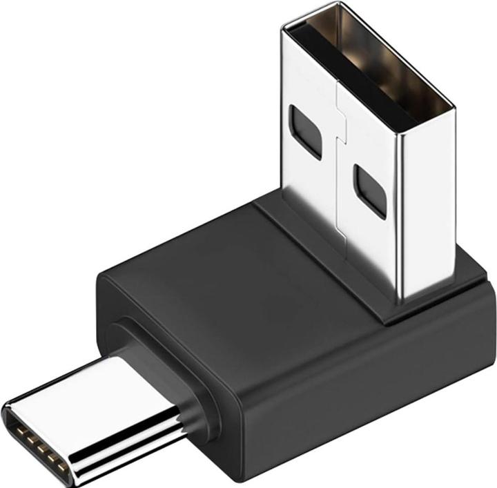 Produktbild PowerGuard USB-A zu USB-C 90 Grad Winkel nach unten Adapter (male/male) (USB 3.1)