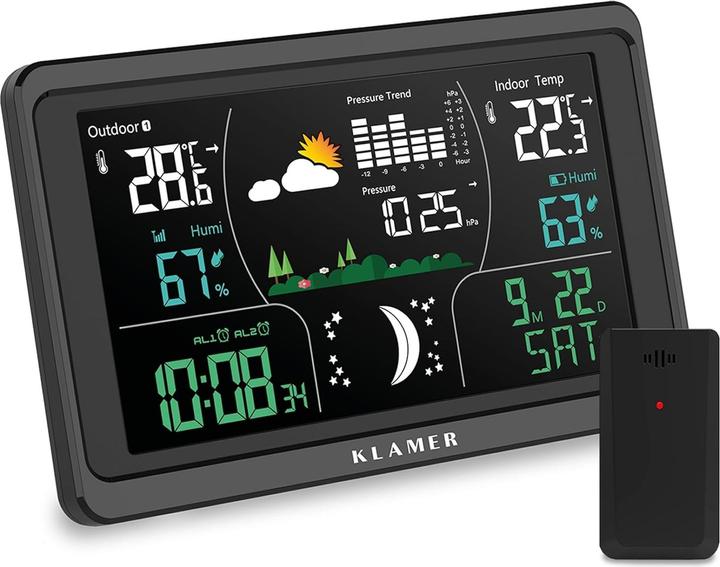 Actual product image KLAMER Funkwetterstation mit Aussensensor