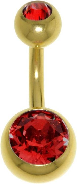 Image du produit Bijouteria Piercing nombril (Revêtement PVD (couleur or), Acier chirurgical 316L, Cristal Premium)