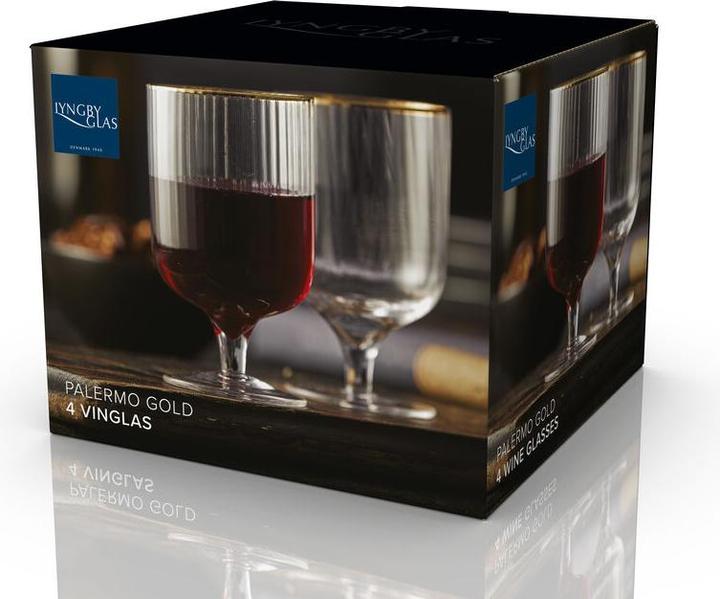 Actual product image Lyngby 30 cl - Glass - Clear/goulded edge (30 cl, 4 Glasses, Wine glasses set)