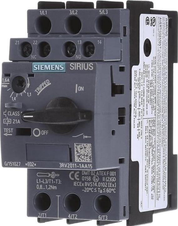 Image du produit Siemens Disjoncteur moteur 1-1.6A 3RV2011-1AA1