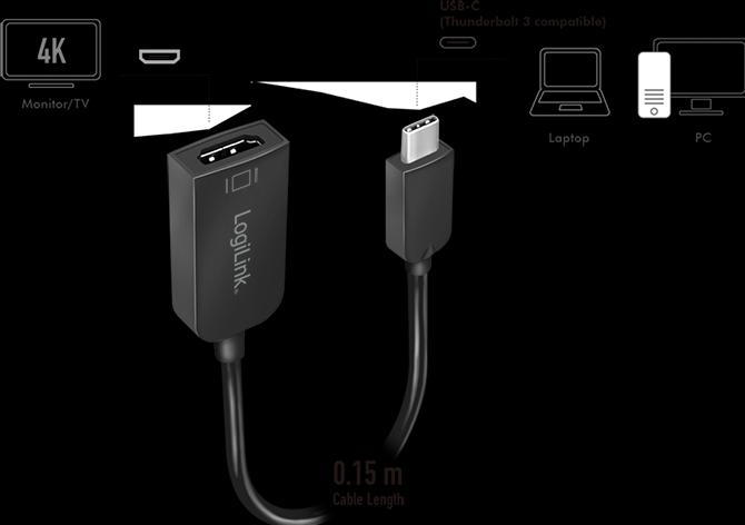 Actual product image LogiLink USB Typ-C zu (HDMI, 4.50 cm)