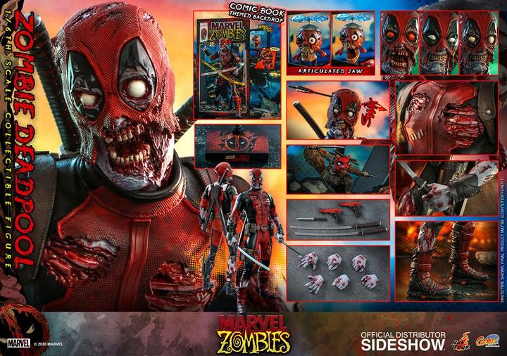 Actual product image Hot Toys Marvel Zombies "Zombie Deadpool" Comic Masterpiece Action Figure