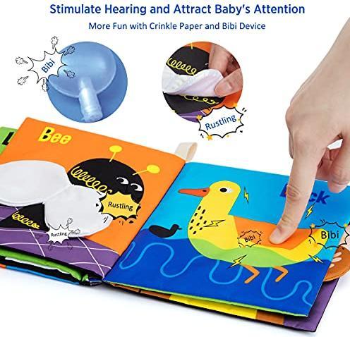 Produktbild Activity Board Baby-Stoffbücher Hochkontrastreiche Schwarz-Weiss-Bücher Knisterbuch zum Anfassen und Fühlen Frühe