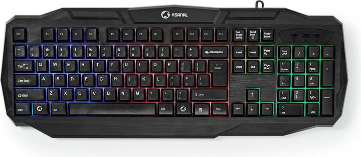 Image du produit Nedis Wired Gaming Keyboard Clavier de jeu avec câble USB 2.0 Clavier américain Schwa (ING. Int., Filaire)