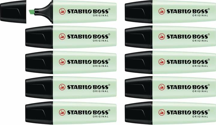 Actual product image STABILO Highlighter - BOSS ORIGINAL Pastel - Pack of 10 - Hint of mint green (Touch of mint green, 10 x)