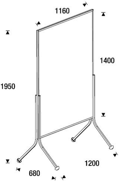 Produktbild Rocada Moderationswand, mobil, HxBxT 1950x1200x680 mm, Textilbezug blau