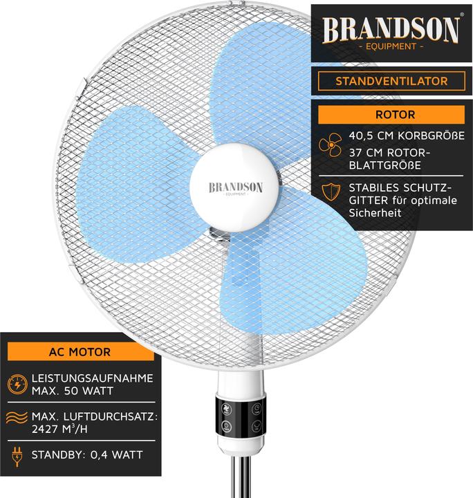 Immagine prodotto Brandson Ventilatore a piedistallo (45 dB)
